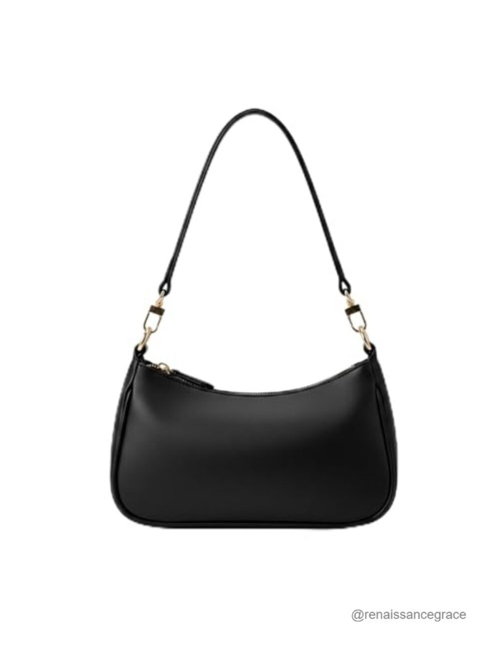 Small Crescent Hobo Shoulder Bag PU Faux Leather 2 Removable Straps